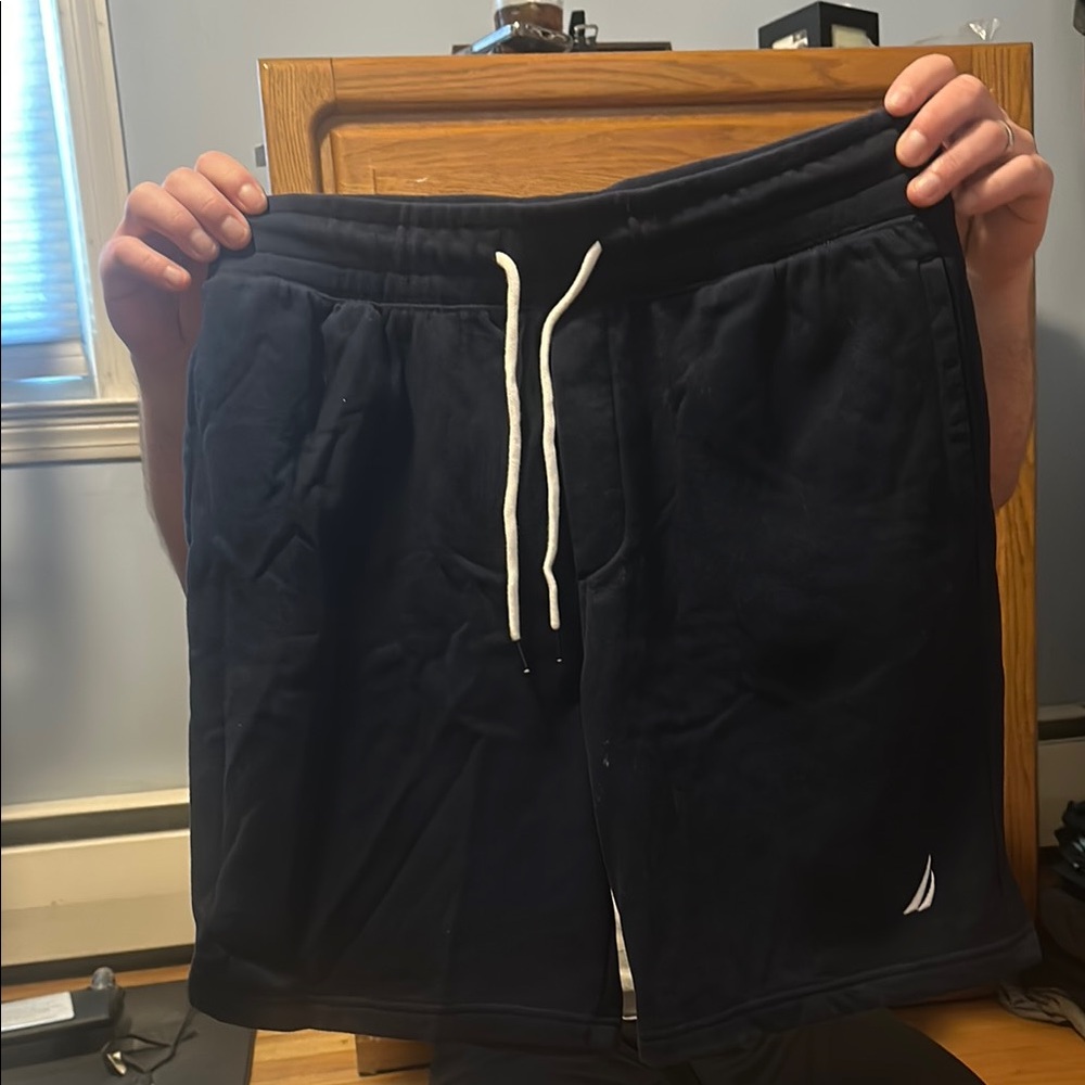 Nautica Black Athletic Shorts with Adjustable Fit